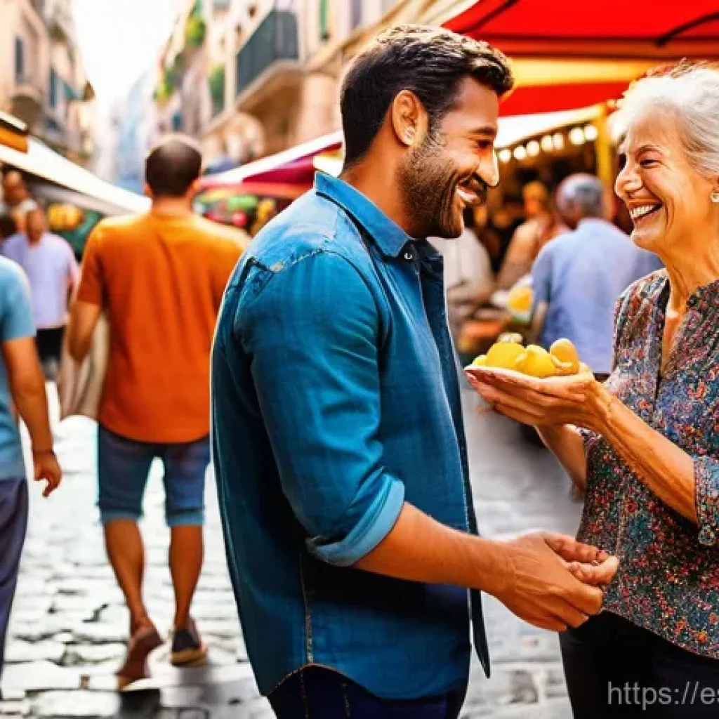 생태적 자아 형성을 위한 피드백 메커니즘 - **Prompt:** A vibrant, cinematic scene set in a bustling outdoor market in a Spanish city like Valen...